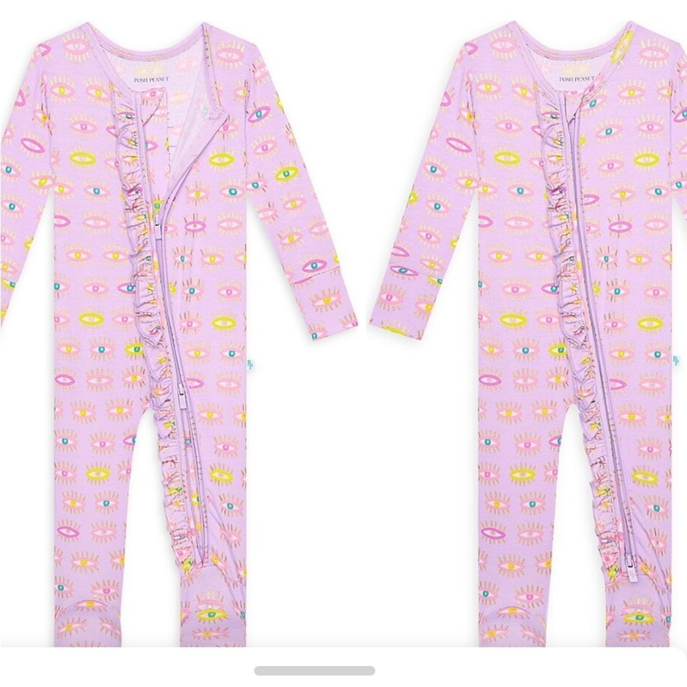 Posh Peanut Cleo pajamas / Pink Footie One Piece